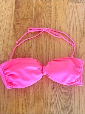 Victoria’s Secret Neon Pink Bandeau Bikini Top Removable Strap M